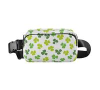 Foiosoh Clover Leaf Lucky Fashionable Fanny Waist Pack for Women Men Water Resistant Bum Bag Belt with Adjustable Strap for Workout Running Hiking, Clover Leaf Lucky green Doodle, One Size