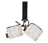 Foiosoh Cornish Rex Cats Neutral Biege Women's Change Wallet Card Cases Slim Detachable Key Chain Wallet Change Purse with Zipper Coin Pocket for Men Women 2 Packs, Cornish Rex cats Neutral biege, One