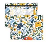 Foiosoh Cosmetic Bag 3-Holes 3 Hole Pocket for A4 Paper Letter 2 Pack Students School Supplies Lily Of The Valley Hyacinths White