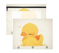 Foiosoh Cosmetic Bag Portable Storage Bag for 3 Rings Binder 2 Pack Teacher Classroom Supplies Shy Duck Pattern