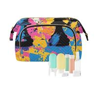 Foiosoh Cowgirl Cowboy Cactus Set Makeup Bags Essentials Make Up Bags For Women Women Wallet for Personal Items Organizer, Chess Set Blue and Yellow, 1 Size, Cartoon, Chess set blue and yellow, 1