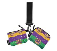 Foiosoh Crown and Yellow Star Pattern Dual Wristlet Wallets for Women Large Capacity Identity Card Protector with Keychain for Work Travel 2 Pcs, crown and yellow star pattern, One Size, Modern