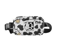 Foiosoh Cute Dairy Cow Fashion Kidney Crossbody Bag for Men Women Mini Kidney Strap with Adjustable Strap for Travel Vacation Running, Cute Milk Cow Black, 1 Size, Cute Milk Cow Black, 1 size