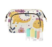 Foiosoh Cute Dinosaurs Funny Pattern Makeup Bags Lightweight Makeup Travel Bag Women's Coin Purse Wallet for Large Cosmetic, Cute Dino beige and purple, One Size, Cartoon