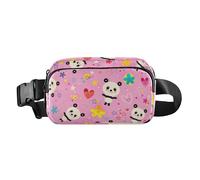 Foiosoh Cute Panda Bears Cute Waist Pack Crossbody Bag for Women Men Teens Waterproof Belt Bag with Adjustable Strap for Workout Running Hiking, Cute Panda Bears, One Size