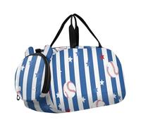 Foiosoh Deep Blue Baseball Small Gym Bag with Shoes Compartment Multifunctional Kids Overnighter Duffel Bags for Boys and Girls, deep blue baseball, One Size, Modern/Fitted