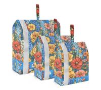 Foiosoh Delphinium Rose Blue 3 Set Packing Travel Organizer Waterproof Bags Organizer For Luggage Blanket Storage Bags Baby Clothes Storage