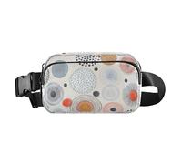 Foiosoh Doodle Circles Randomly Stylish Waist Bag Fanny Pack for Women Men Teens Small Bum Bag Belt with Adjustable Strap for Travel Gym Work, Doodle Circles Randomly Beige, One Size