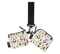 Foiosoh Dwarf Funny Pattern Beige Women's Coin Pouches Card Holder Mini Fashion Wristlet Wallet Key Holder with Zipper Pocket for Women Men 2 Packs, Dwarf funny pattern beige, One Size, Modern