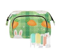 Foiosoh Easter Day Lamb and Carrot Green Toiletry Bag Waterproof Make Up Bags For Women Cosmetic Bags For Purse for Travel Accessories, Easter day lamb and carrot green, One Size, Cartoon