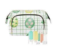 Foiosoh Easter Day Lamb and Carrot Green Toiletry Bag Waterproof Make Up Bags For Women Cosmetic Bags For Purse for Travel Accessories, Easter Eggs white and green, One Size, Cartoon