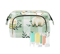 Foiosoh Easter Day Lamb and Carrot Green Toiletry Bag Waterproof Make Up Bags For Women Cosmetic Bags For Purse for Travel Accessories, Easter Lamb Leaves and Eggs, One Size, Cartoon