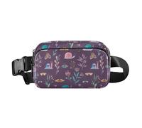 Foiosoh Fashion Small Crossbody Bag with Adjustable Strap for Travel Running Hiking Purple Snails Flowers Snail Flowers Flowers Purple 1 Size, snails flowers purple, 1 size