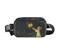 Foiosoh Firefly Lighting and Summer Night Trendy Waist Bag Fanny Pack for Women Men Large Capacity Chest Belt Bum Bag with Adjustable Strap for Travel Gym Work, Firefly lighting and summer night, One