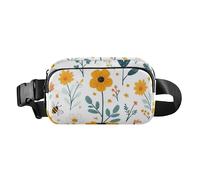Foiosoh Flowers Beautiful White Fashion Fanny Waist Pack for Men Women Water Resistant Crossbody Passport Bag with Adjustable Strap for Workout Running Hiking, Flowers beautiful white, One Size