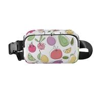 Foiosoh Fruit Healthy Fresh Food Fashionable Waist Pack Crossbody Bag for Women Men Teenagers Water Resistant Crossbody Sling Bag with Adjustable Strap for Travel Shopping Running, Multicolor, One