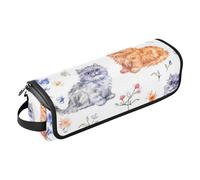Foiosoh Hair Tool Travel Bag for Women with Heat Resistant Pad Large Capacity Hair Straighteners Organizer for Flat Irons, Straighteners, Curling Irons, Elegance Selkirk Rex Cats White