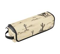 Foiosoh Hair Tool Travel Bag with Removable Heat Resistant Mat Large Capacity Hair Tool Organizer for Flat Irons, Straighteners, Curling Irons, Wilderness View Beige