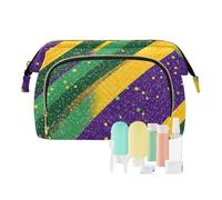 Foiosoh Helicopter Camouflage Green Makeup Bags Lightweight Travel Makeup Bags Jewelry for Travel Kit, Mardi Gras purple and green, One Size, Cartoon