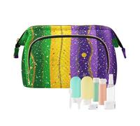 Foiosoh Helicopter Camouflage Green Makeup Bags Lightweight Travel Makeup Bags Jewelry for Travel Kit, Mardi Gras coin green and purple, One Size, Cartoon