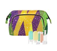 Foiosoh Helicopter Camouflage Green Makeup Bags Lightweight Travel Makeup Bags Jewelry for Travel Kit, Mardi Gras purple and yellow, 1 size, Cartoon, Mardi Gras Purple and Yellow, 1 size, Cartoon