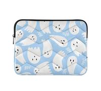 Foiosoh Laptop Sleeve Case 13-14 Inch Classical Case for Laptop Light Blue Halloween Ghosts Pattern Computer Bag with Zipper for Work Journey