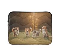 Foiosoh Laptop Sleeve Case 13-14 Inch Classical Laptop Case Bag Border Collies Playing and Running Carrying Bag with Zipper for Travel Business