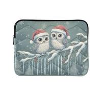 Foiosoh Laptop Sleeve Case 13-14 Inch Cool Computer Case Christmas Owls Notebook Computer Pocket for Men Women