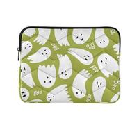 Foiosoh Laptop Sleeve Case 13-14 Inch durables Laptop Case Bag Green Halloween Ghosts Computer Carrying Bag for Work Journey