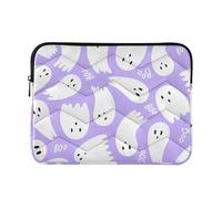 Foiosoh Laptop Sleeve Case 13-14 Inch Soft Lining Computer Case Purple Halloween Ghosts Computer Bag with Zipper for Work Travel