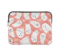 Foiosoh Laptop Sleeve Case 13-14 Inch Soft Sleeve for Laptop Coral Halloween Ghosts Computer Briefcase with Zipper for Travel Business