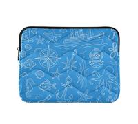 Foiosoh Laptop Sleeve Case 13-14 Inch Water Resistant Sleeves for Laptops Maritime Exploration Computer Briefcase with Zipper for Travel Business