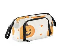 Foiosoh Large Capacity Pencil Case with Handle Zipper Pouch for Kids Kindergarten Pumpkin Leaves Beige, Pumpkin And Leaves Beige, 1 size, Cartoon