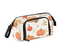 Foiosoh Large Capacity Pencil Cases Cute Lightweight Pencil Case with Compartments for Teenagers Middle School Nature Pumpkin Vintage Style Beige, Orange Vintage Style Pumpkin, 1 size, Cartons