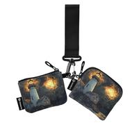 Foiosoh Lighthouse Seaside Dark Women's Card Cases Change Holder Slim Detachable ID Card Holders Protector with Keychain for Men Women 2 Packs, Lighthouse seaside darkLighthouse seaside dark, One Size