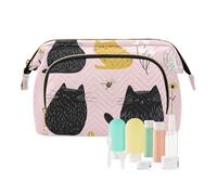Foiosoh Manx Cat Rustic White Cosmetic Bag Hanging Cosmetic Bag Makeup Cosmetic Bag Daisy Cat Peach 1 Size Cartoon, Peach Daisy And Cat, 1 size, Cartoon