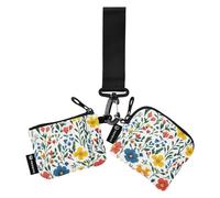 Foiosoh Orchid Narcissus White Dual Coin Purse Credit Card Holder Wallet Small Portable Identity Card Protector with Keychain for Men Women 2 Packs, Orchid Narcissus white, One Size, Modern