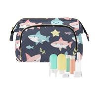 Foiosoh Peach Heart Black Background Makeup Bag Waterproof Travel Toiletry Bag Makeup Period Bag For Cosmetic Toiletry, Colorful fish, 1 size, cartoon