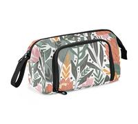 Foiosoh Pencil Bag Large Capacity Big Pencil Case Lightweight Pencil Bags With Zipper for Teens College Eucalyptus Leaves