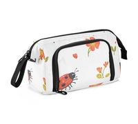 Foiosoh Pencil Bags Large Capacity Large Pencil Case Lightweight Stand Up Pencil Case for Man School Must Haves Funny Lady Bug White