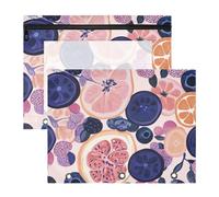 Foiosoh Pencil Bags Sturdy 3 Hole Pocket for A4 Paper Letter 2 Pack Students School Supplies Funny Berry Fruit Purple