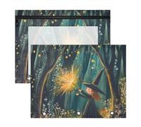 Foiosoh Pencil Box Clear Window 3 Hole Pocket for A4 Paper Letter 2 Pack Students Storing School Students Teacher Supplies Wizard and The Magic Safari
