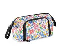 Foiosoh Pencil Box Large Capacity Big Pencil Cases with Zipper Pencil Pen Case Cosmetic for Boys High School Supplies Beauty Summer Little Flowers Colorful