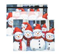 Foiosoh Pencil Box With 3 Reinforced Grommets 3 Hole Punch for A4 Paper Letter 2 Pack Students Classroom Supplies Funnny Snowmen and Windows