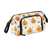 Foiosoh Pencil Cases Large Capacity Bags With Zipper with Slot Pencil Bags With Zipper for Student Kindergarten Happy Pumkin Beige