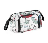 Foiosoh Pencil Cases Large Capacity Cute Pencil Case with Slot Pencil Bags With Zipper for Girls College London Landmark Symbols