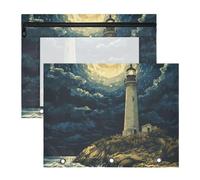 Foiosoh pencil poucheses Clear Pen Holder Case for A4 Paper Letter 2 Pack Students Home Lighthouse Seaside