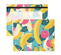 Foiosoh pencil poucheses Multi-Purpose Plastic File Folder for A4 Paper Letter 2 Pack Teacher Home Sweet Banana Pattern