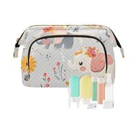 Foiosoh Rustic White Manx Cats Hanging Toiletry Bag, Delicate Elephant Grey, 1 size, Cartoon