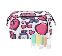 Foiosoh Safari Tree Beige Makeup Bags Essentials Makeup Bag Organizer Ladies Wallet Wallet for Travel Accessories, Cute Small Pattern Peach and White, 1 Size, Cartoon, cute little pattern peach and